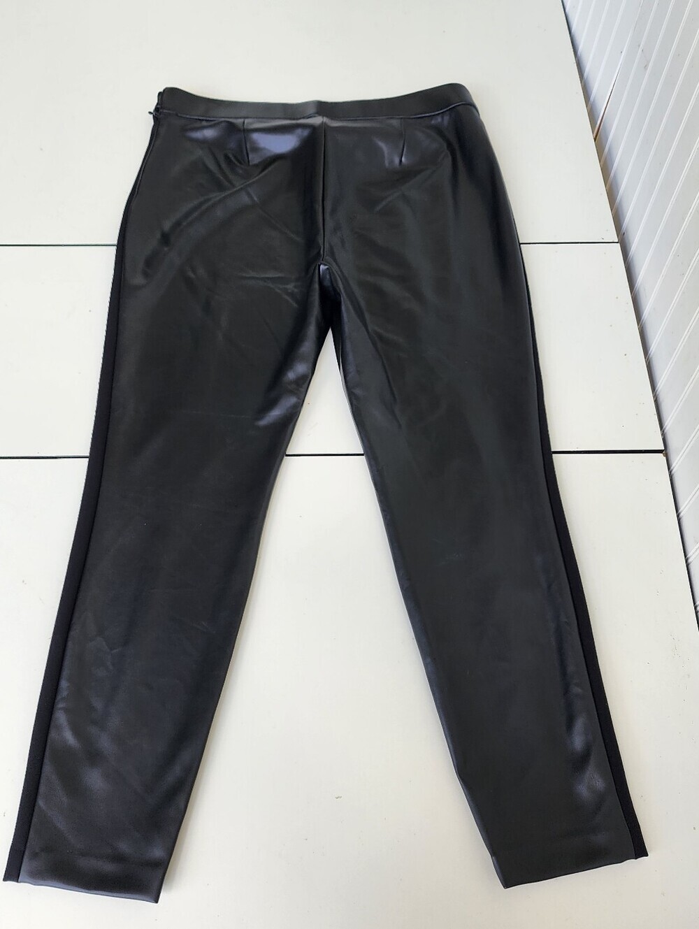 Talbots Portland Faux Leather Leggings Womens Skinny Pants Stretch Black Sz 14 - Picture 14 of 16